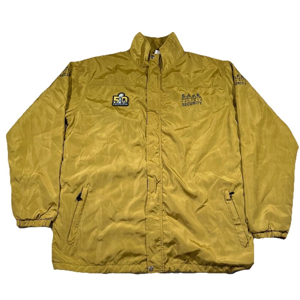 Super Bowl 50 SAFE Security Jacket Gold NFL Staff Event Coat Men’s Large